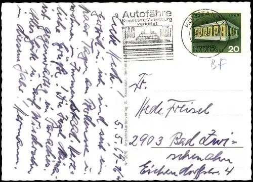 Ansichtskarte Konstanz Luftbild mit Hinterland 1969