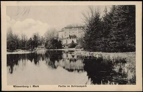 Ansichtskarte Wiesenburg/Mark Partie am Schloßpark 1924