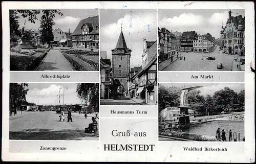 Ansichtskarte Helmstedt Albrechtsplatz, Zonengrenze MB 1968