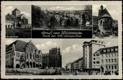 Ansichtskarte Hildesheim St. Michael, Totale, Almstor 1957