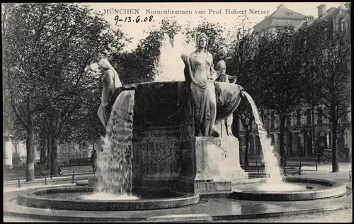 Ansichtskarte München Nornenbrunnen von Prof. Hubert Netzer 1908