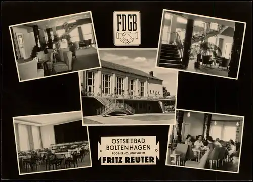 Tarnewitz-Boltenhagen FDGB-Erholungsheim Fritz Reuter DDR Mehrbild-AK 1961