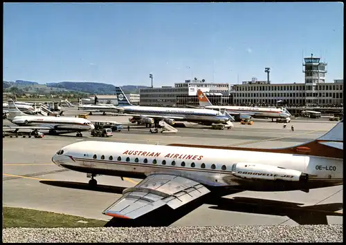 Ansichtskarte Zürich Flughafen Flugzeuge Airplane 1978