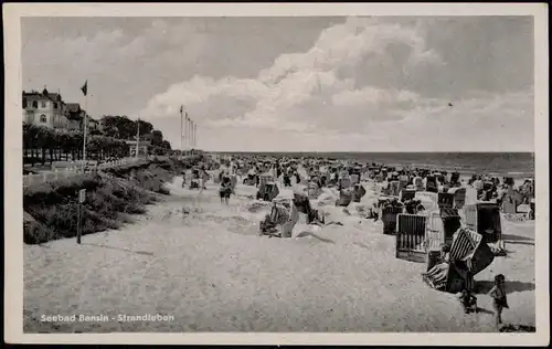 Ansichtskarte Bansin-Heringsdorf Usedom Strandleben, Hotels 1953