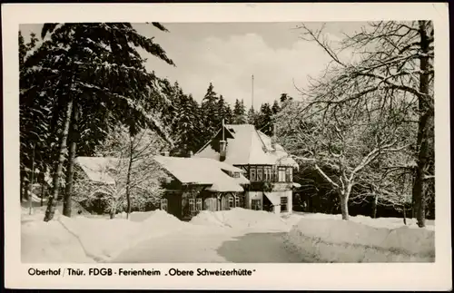 Oberhof (Thüringen) FDGB - Ferienheim Obere Schweizerhütte im Winter 1954