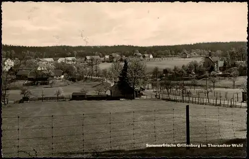 Grillenburg-Tharandt Blick auf die Stadt 1962  gel. Landpoststempel