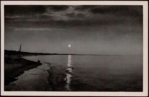 Ansichtskarte Zinnowitz Strand - Sonnenuntergang 1953