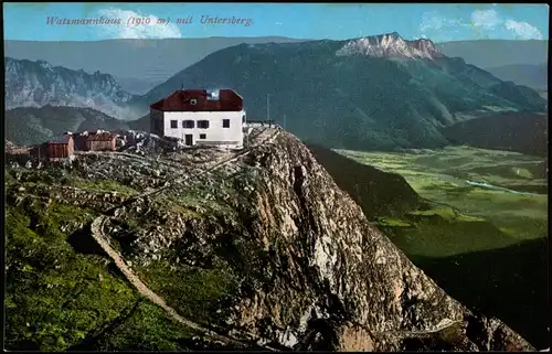 Ansichtskarte Berchtesgaden Watzmannhaus mit Untersberg 1912