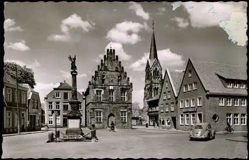 Ansichtskarte Schüttorf VW Käfer, Marktplatz - Sparkasse 1960