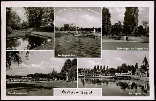Tegel-Berlin Stadtteilansichten Tegel Mehrbild-AK Tegeler See 1960