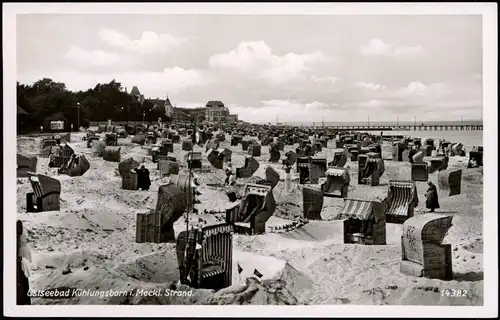 Ansichtskarte Kühlungsborn Strand Strandkörbe Ostsee Ostseebad 1940
