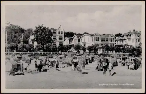 Ansichtskarte Bansin-Heringsdorf Usedom Strandleben, Hotels 1954