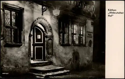 Ansichtskarte Köthen ,,Altdeutscher Hof" bei Nacht 1959
