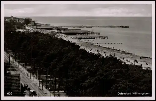 Ansichtskarte Kühlungsborn Strandpromenade, Strand 1930