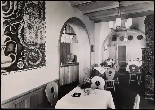 Leipzig HO-Weinrestaurant Csárda Gastraum Innenansicht DDR AK 1963