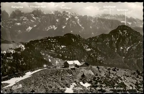Ansichtskarte .Bayern Hochries-Hütte, 1569 m, mit Wildem Kaiser 1963