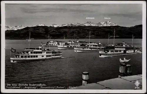 Ansichtskarte  Die neue Bodenseeflotte Dampfer 1930