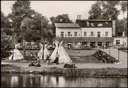 Bernburg (Saale) HO-Eiscafé ,,Bärenburg“ mit Indianerdorf 1973