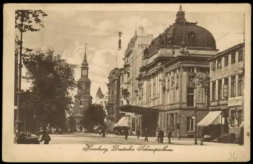 Ansichtskarte Hamburg Schauspielhaus, Hotel, Geschäft 1934