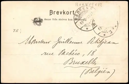 Postcard Voss (Norwegen) Vossevangen Straße und Kirche 1907