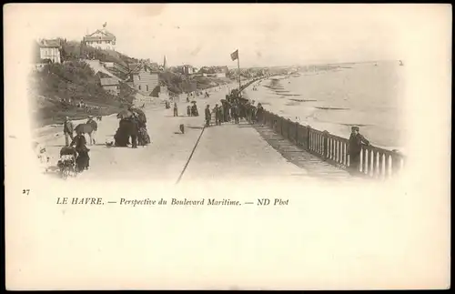 CPA Le Havre Perspective du Boulevard Maritime 1908