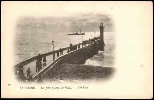 CPA Le Havre La Jetée (Marée de Nuit) 1908