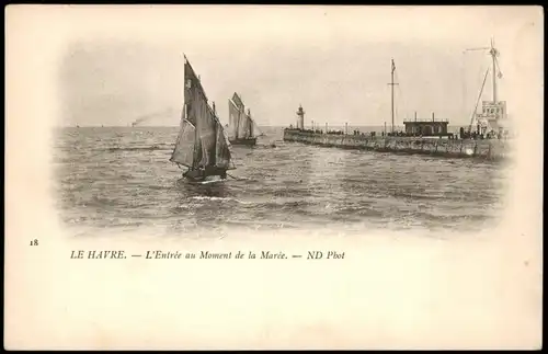 CPA Le Havre L'Entrée au Moment de la Marée 1908