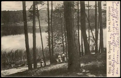 Ansichtskarte Grunewald-Berlin Partie am Hundekehlensee 1905