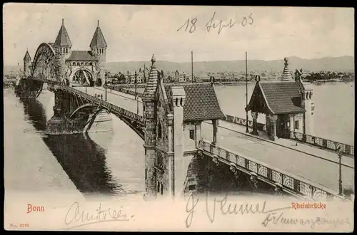 Ansichtskarte Bonn Rheinbrücke 1903
