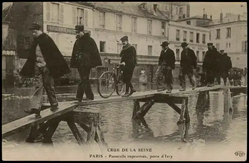 CPA Paris CRUE DE LA SEINE Überschwemmung 1910