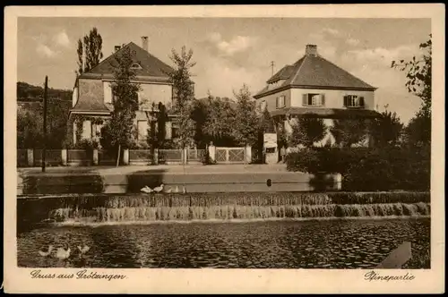 Ansichtskarte Grötzingen (Aichtal) Pfinzpartie - Häuser 1928