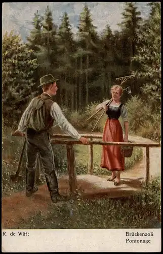Ansichtskarte  Brückenzoll Künstlerkarte: Gemälde / Kunstwerke 1920