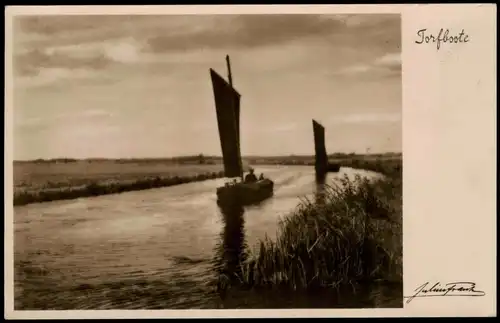 Ansichtskarte  Torfboote 1936