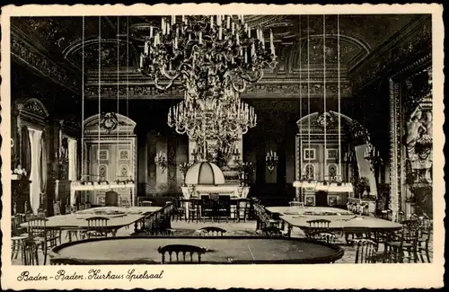 Ansichtskarte Baden-Baden Spiel-Casino, Spielsaal Kurhaus 1935
