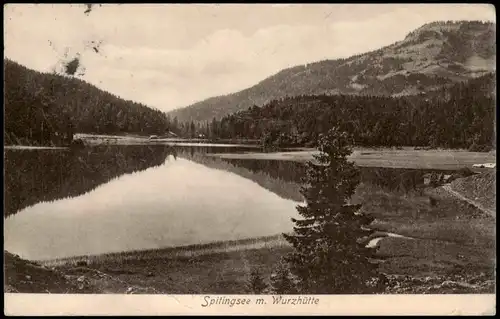 Ansichtskarte Spitzingsee-Schliersee 1908  gel. Posthilfstelle Wurzhütte