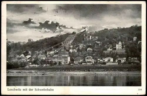 Ansichtskarte Loschwitz-Dresden Stadt Schwebebahn Stimmungsbild 1938