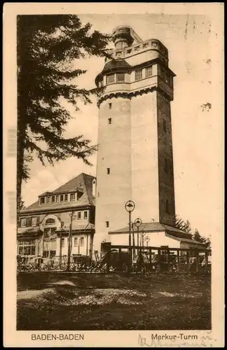 Ansichtskarte Baden-Baden Merkurberg-Hotel u. Restaurant 1925