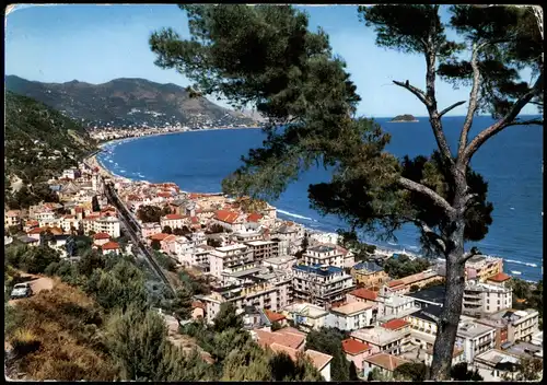 Laigueglia Panorama Blick auf Strand & Meer Riviera dei Fiori 1965