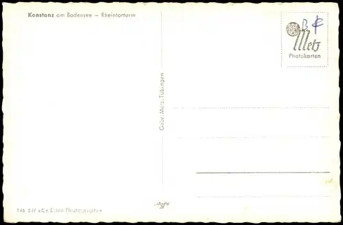 Ansichtskarte Konstanz Partie am Rheintor Rheintor-Turm 1960