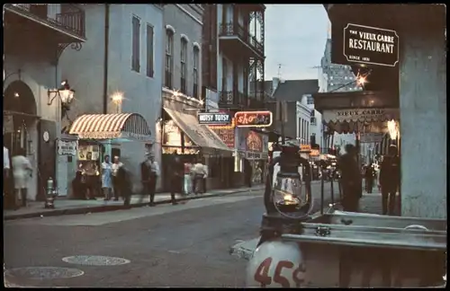 Postcard New Orleans Bourbon Street 1970