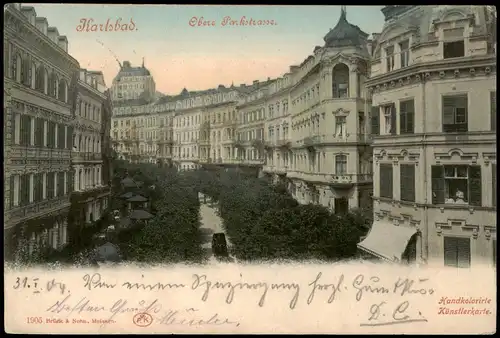 Postcard Karlsbad Karlovy Vary Obere Parkstrasse 1905