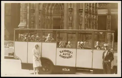 Köln Dom Bus Fahrer und Frau Dahmens Auto-Rundfahrt 1922 Privatfoto