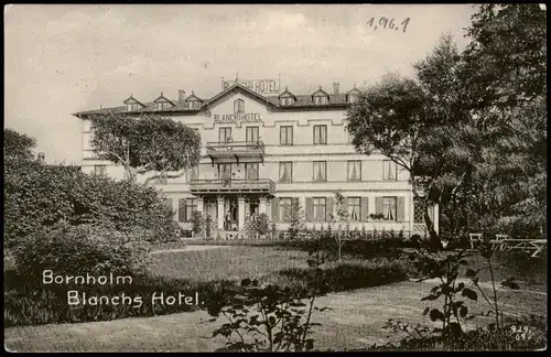 Postcard Bornholm Blanchs Hotel 1911