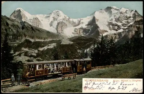 Ansichtskarte Lauterbrunnen Eiger und Mönch Mürrenbahn 1904