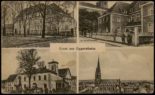 Ansichtskarte Oggersheim 4 Bild: Gebäude - Straßenbahn 1922