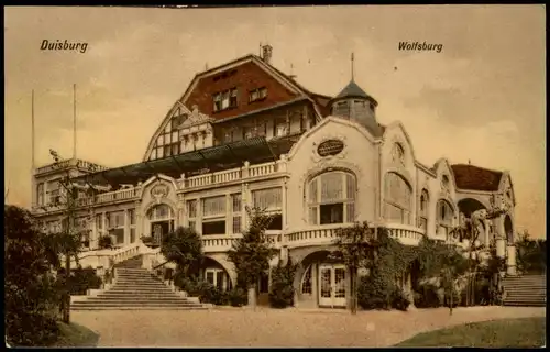Ansichtskarte Duisburg Wolfsburg 1923  gel. Feldpost Franz Besatzung