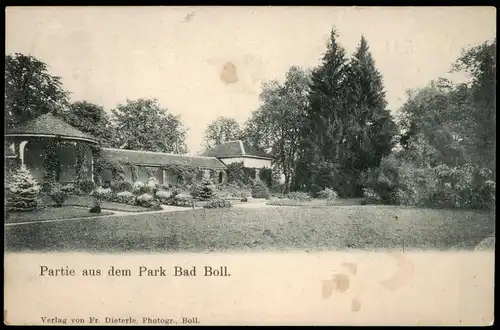 Ansichtskarte Bad Boll Partie aus dem Park 1919