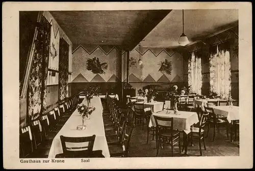 Ansichtskarte Geisenheim Gasthaus zur Krone Saal 1928
