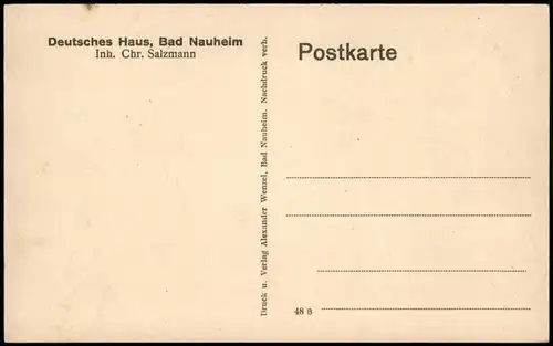 Ansichtskarte Bad Nauheim Deutsches Haus - Stammtisch-Ecke 1928