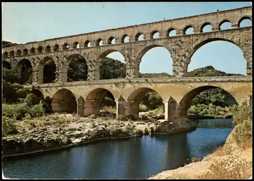 Remoulins Pont du Gard (Remoulins) Aguadukt Brücke der Römer 1970